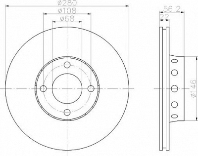 HELLA PAGID 8dd355103091 -  Тормозной диск